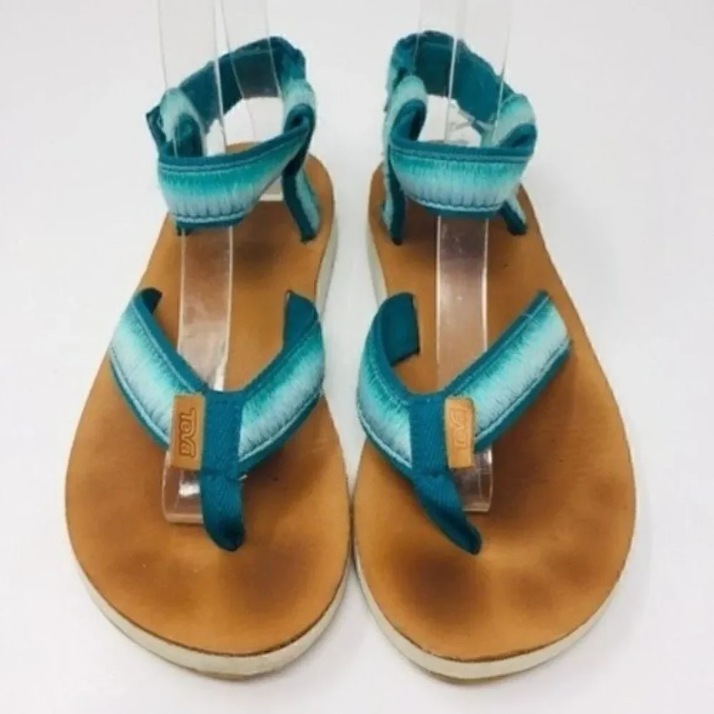 Teva teal hombre gladiador sandals leather sole aqua us 5 BoxA